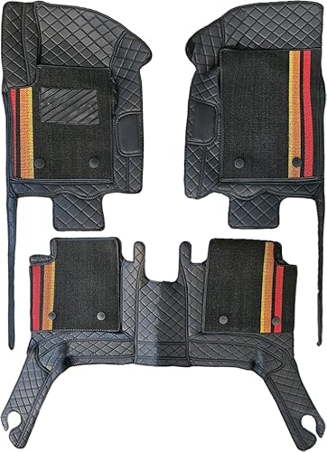 Fußmatten für Ford Ranger T6 2011–Gegenwart, Sicherheitsgurtdurchführung auf der unteren Platte – Abnehmbares Doppellagiges Set, Teppich, Allwetter-Fußmatten, langlebige und robuste Autofußmatten von Awotzon