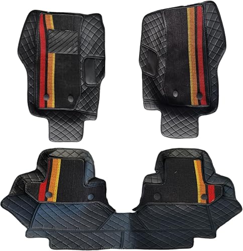 Fußmatten für Jeep Wrangler JK 2006–2016 (SWB) 2-Türen – Abstand zwischen Vordersitzschiene und hinterer Bodennut 14 cm, maßgeschneiderter Teppich, robuste Allwetter-Fußmatten von Awotzon