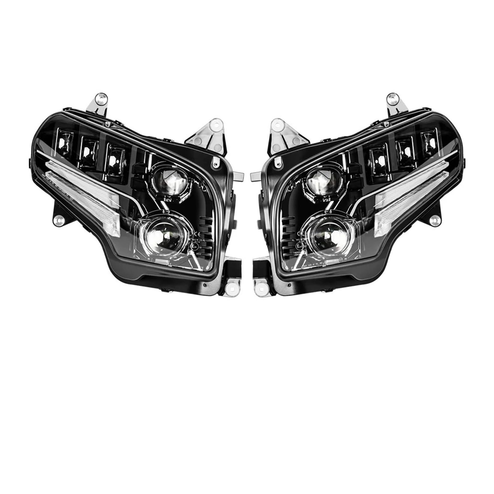 Awqmx Motorrad scheinwerfer Für Gold Für Flügel Für 1800 2002-2017 Scheinwerfer Nebelscheinwerfer Motorradlampe Hilfsfahrlicht Frontscheinwerfer(Black Headlight) von Awqmx