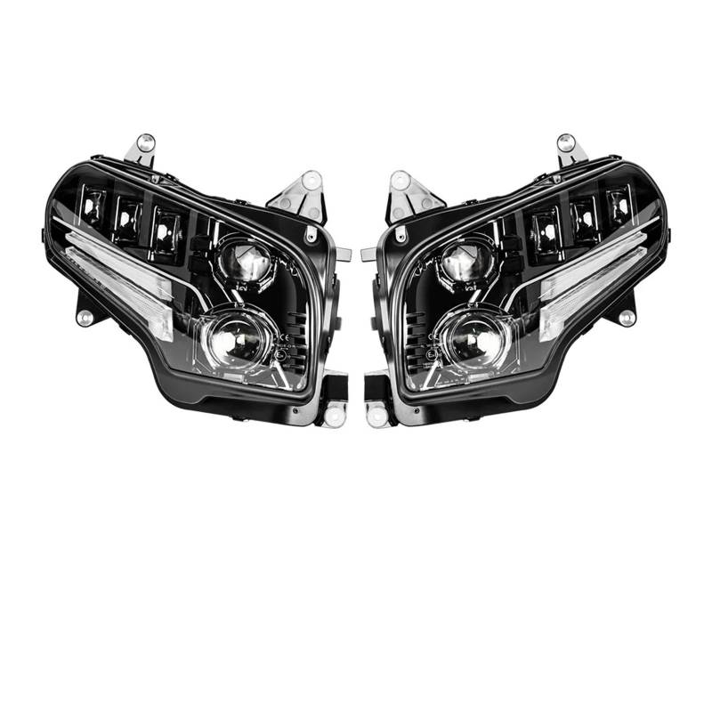 Awqmx Motorrad scheinwerfer Für Gold Für Flügel Für 1800 2002-2017 Scheinwerfer Nebelscheinwerfer Motorradlampe Hilfsfahrlicht Frontscheinwerfer(Black Headlight) von Awqmx