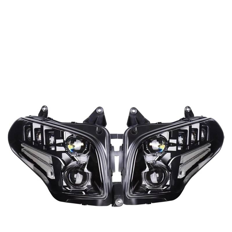 Awqmx Motorrad scheinwerfer Für Goldwing Für GL1800 2002-2017 Scheinwerfer Montage 120W Motorrad Scheinwerfer Mit DRL Lampe Moto Nebel Lampe Frontscheinwerfer(Black headlight) von Awqmx
