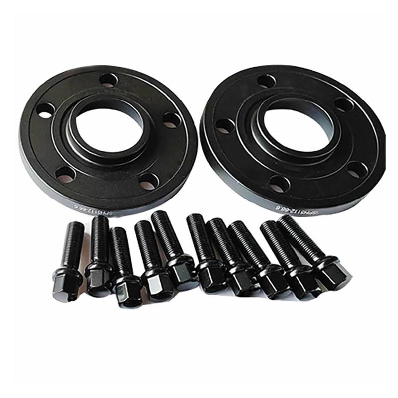 Spurverbreiterung Für Benz Für E-klasse C-klasse Für CLA Für CLK Für GLK 15/20MM 5x112-66,6 Rad Hub Adapter + 10 Stücke Schrauben Spurverbreiterung Spurverbreiterungen Distanzscheiben(20mm black color von Awqmx