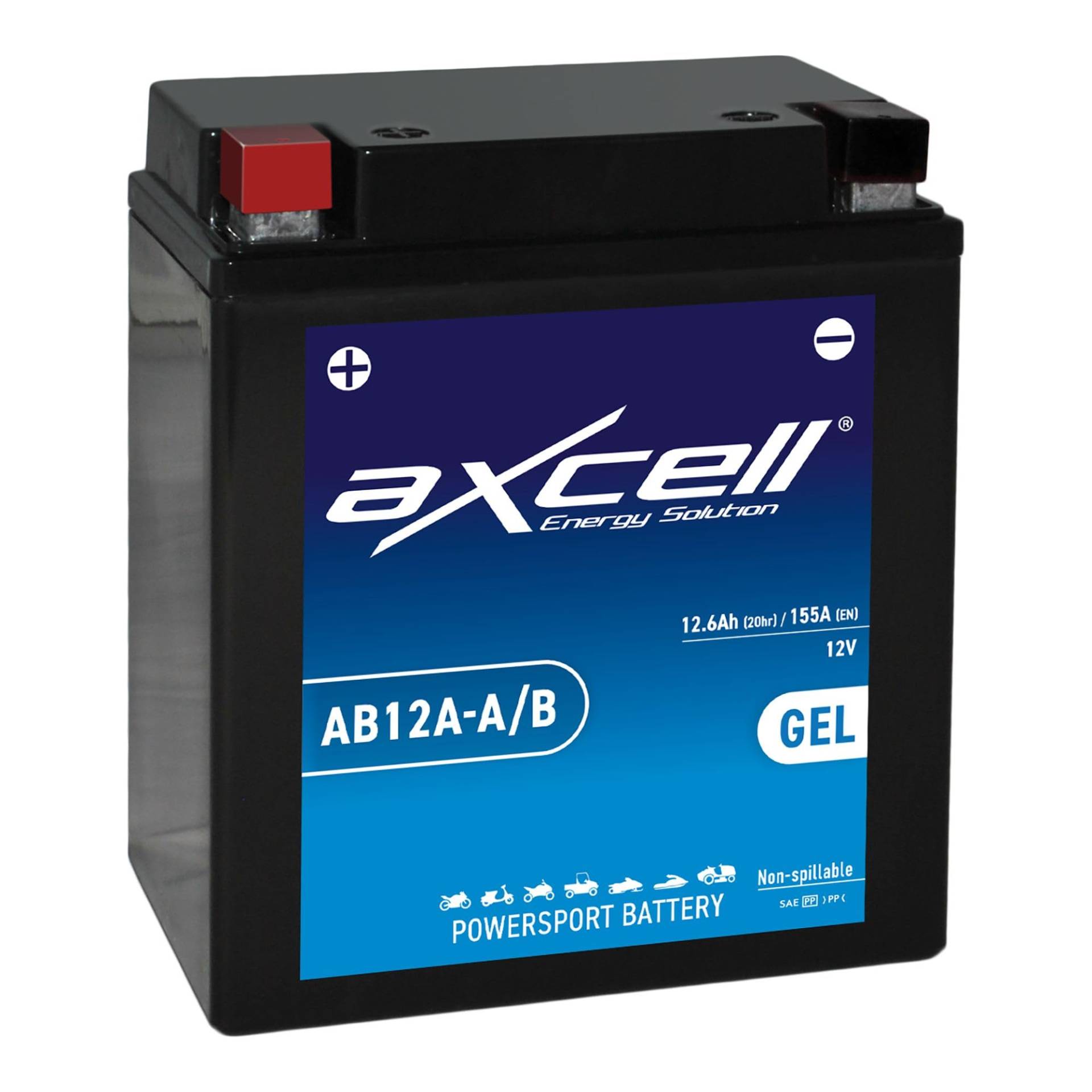 AXCELL Batterie 12V YB12A-A GEL 51211 passend für Honda XL 600 V Transalp PD06 1987-1996 von Axcell