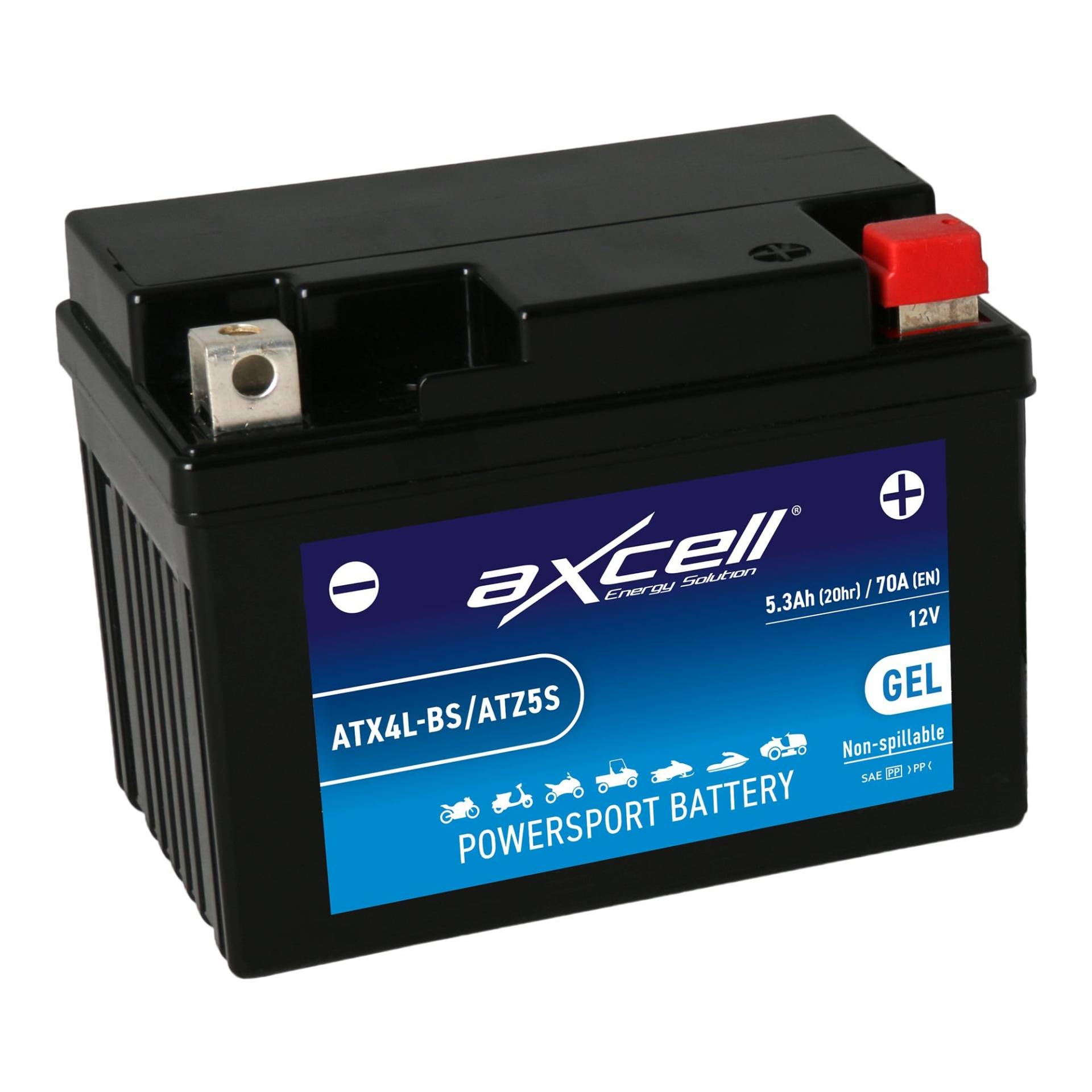 AXCELL Batterie 12V YTX4L-BS GEL (High Capacity) 50314 passend für Honda MSX 125 JC61 2013-2016 von Axcell