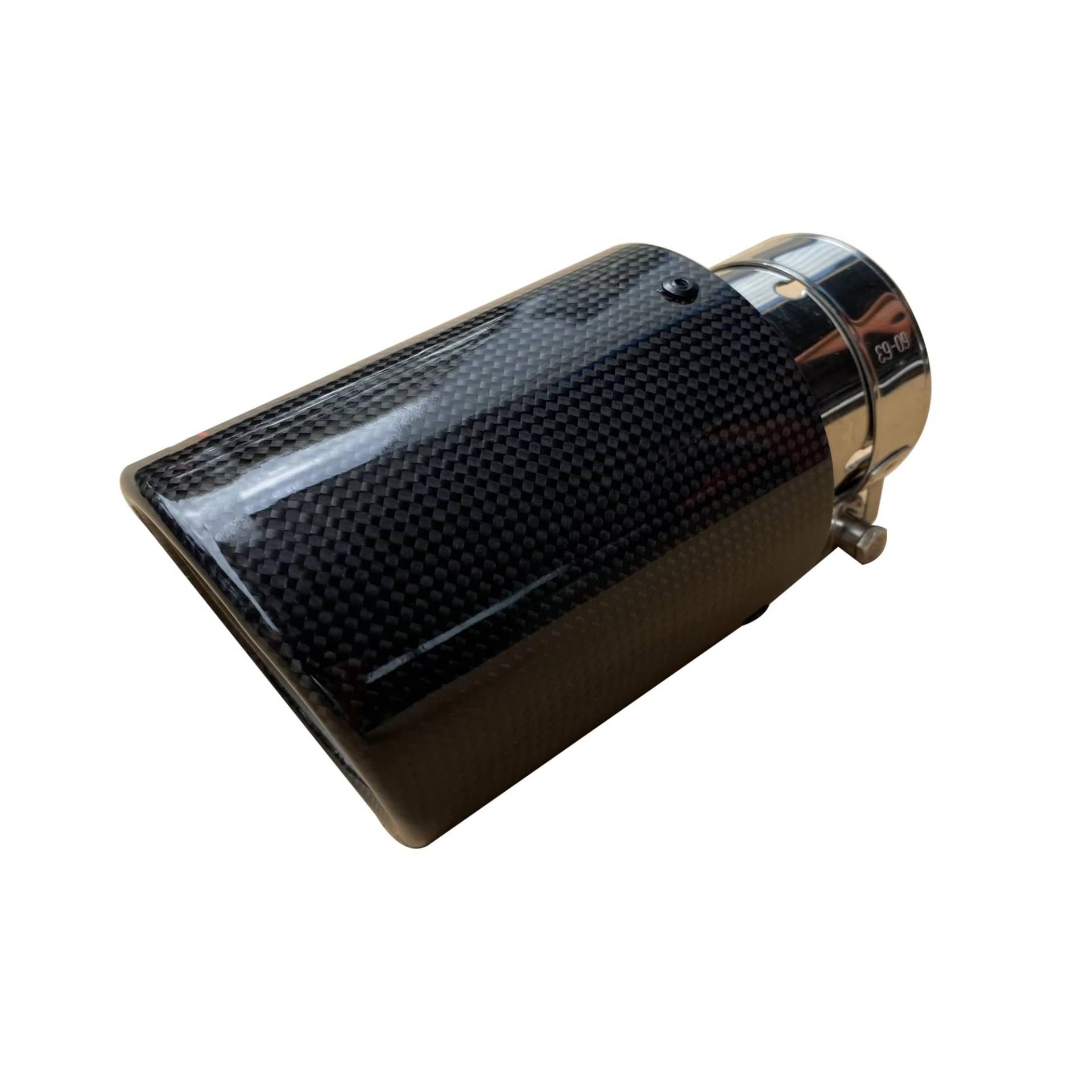 Auspuffspitze 1 Stück Automobil Universal Auspuff Schalldämpfer Carbon Fiber Schwanz Kehle Dekoration Auspuffrohr Schwanz Rohre Auspuffrohr Spitzen(66mm IN-101mm OUT) von Axexnejv