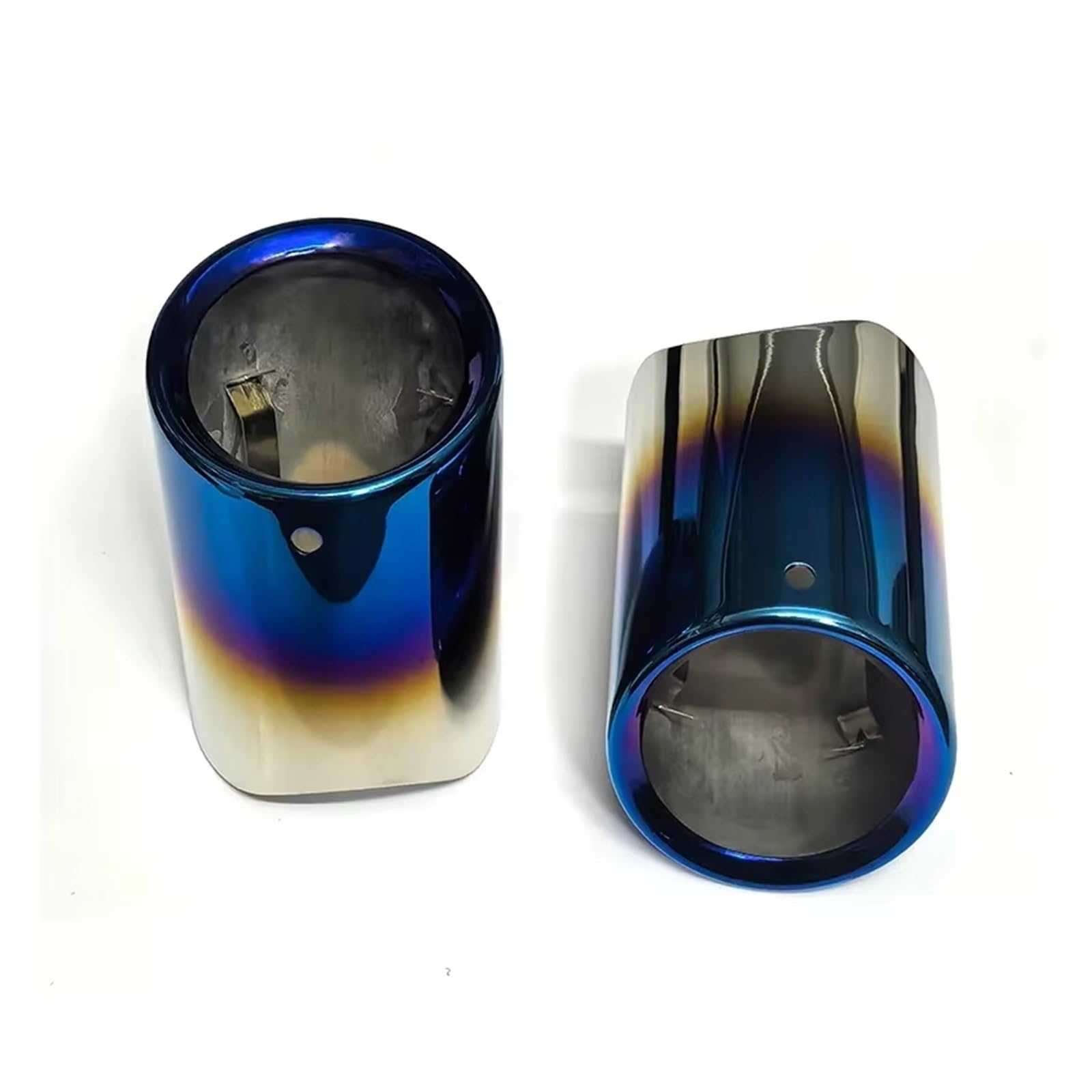Auspuffspitze Für 5 Series 520i 523i 525i 528i 530i 535i 535d F10 F11 F18 E60 E61 E39 2 Stück Auspuff Tipps Schalldämpfer Düse Auspuffrohr Spitzen(Toasted Blue) von Axexnejv