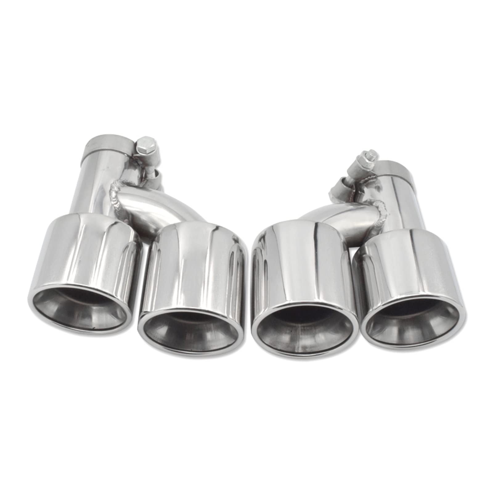 Auspuffspitze Für 535i 535d F10 F11 F18 Upgrade Für M5 Stoßstange Quad Endrohr Schalldämpfer Auspuffanlage 1 Paar Auspuffendrohr Spitze Auspuffrohr Spitzen(Silver A) von Axexnejv