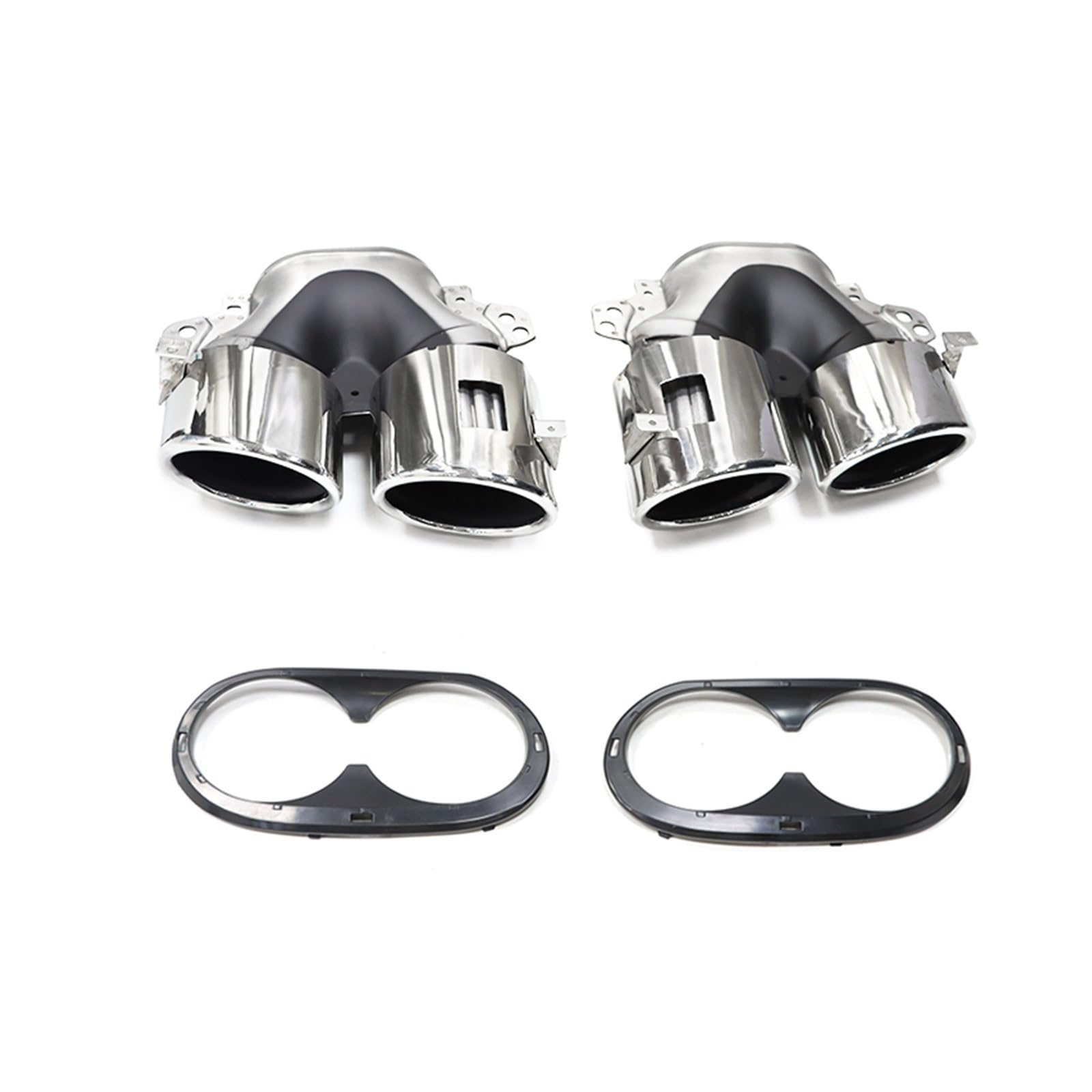 Auspuffspitze Für Benz A-Klasse W177 A35 A200 A180 Upgrade A45 Heckstoßstange Schalldämpfer Header Auspuffanlage Quad Auto Auspuffspitze Auspuffrohr Spitzen(Silver B) von Axexnejv