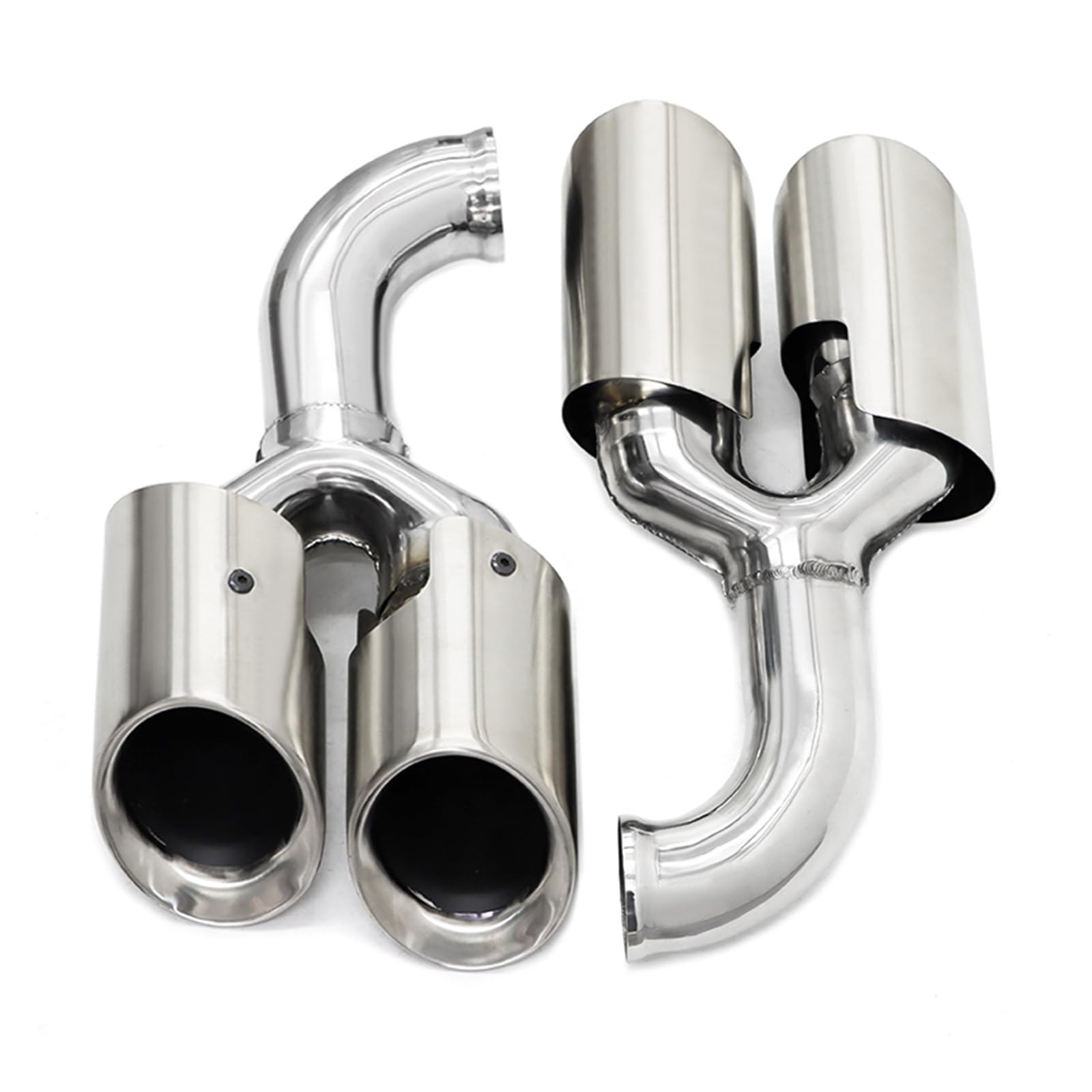 Auspuffspitze Für Cayenne 2011-2014 Auspuff Modifikation Upgrade Quad Endrohr 304 Edelstahl Schalldämpfer Spitze Düse Auspuffrohr Spitzen(Silver A Long) von Axexnejv