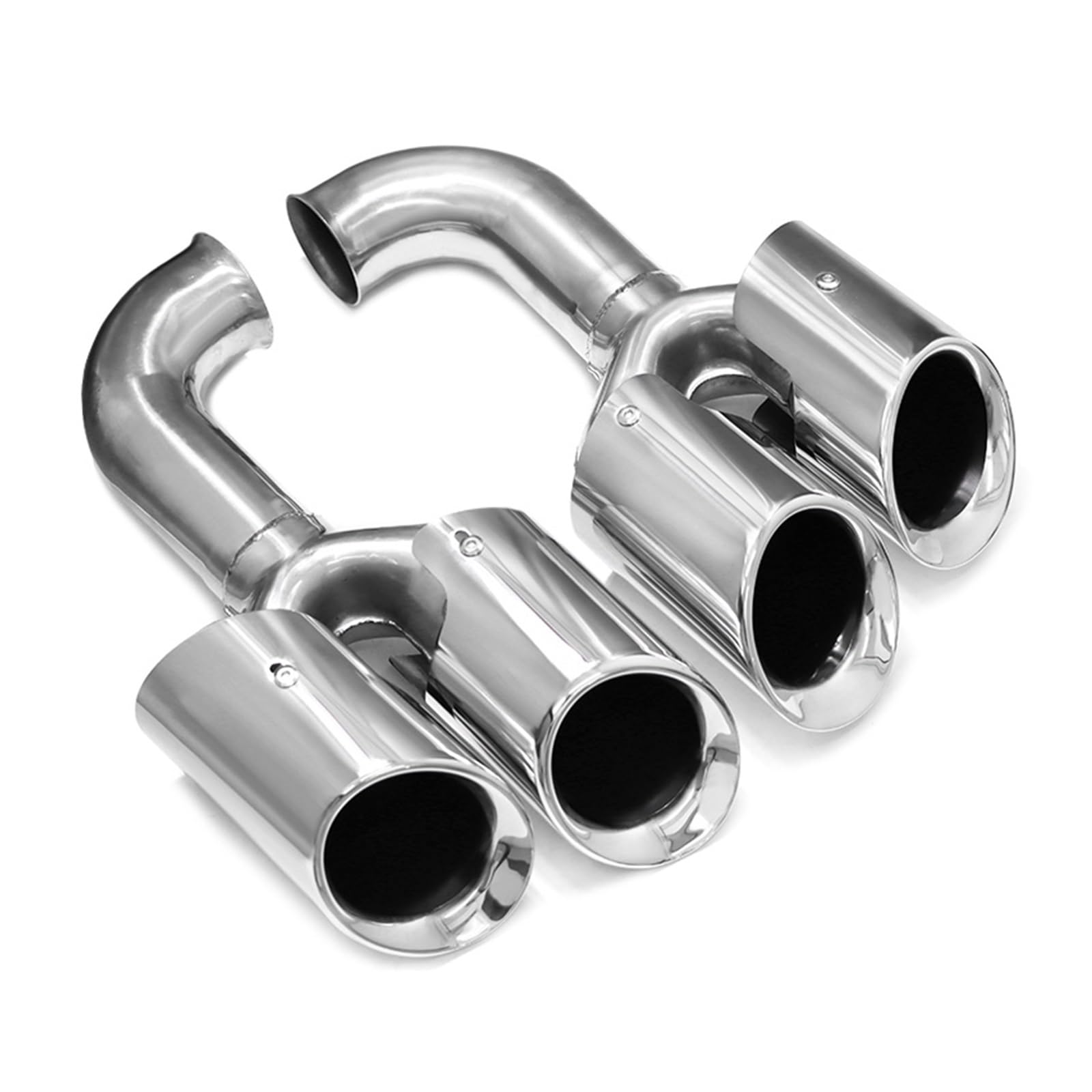 Auspuffspitze Für Cayenne 2011-2014 Auspuff Modifikation Upgrade Quad Endrohr 304 Edelstahl Schalldämpfer Spitze Düse Auspuffrohr Spitzen(Silver B Long) von Axexnejv