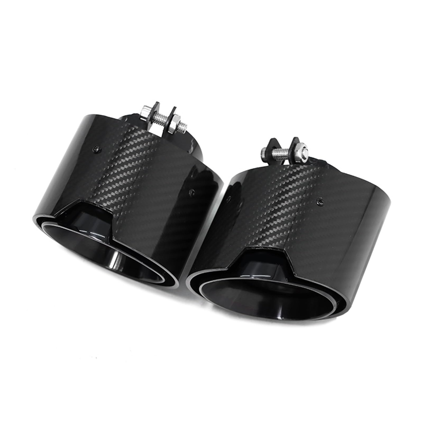Auspuffspitze Für G20 G21 320i 330i 420i 430i G22 G23 Schalldämpfer Spitze Endrohr Auspuff System Düse Carbon Faser Auspuff Auspuffrohr Spitzen(Black 1 Pair) von Axexnejv
