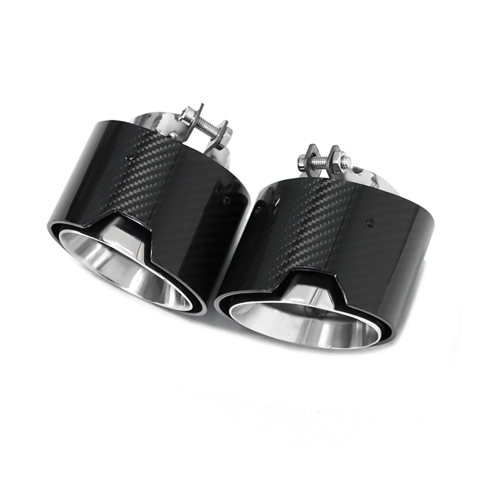 Auspuffspitze Für G20 G21 320i 330i 420i 430i G22 G23 Schalldämpfer Spitze Endrohr Auspuff System Düse Carbon Faser Auspuff Auspuffrohr Spitzen(Silver 1 Pair) von Axexnejv