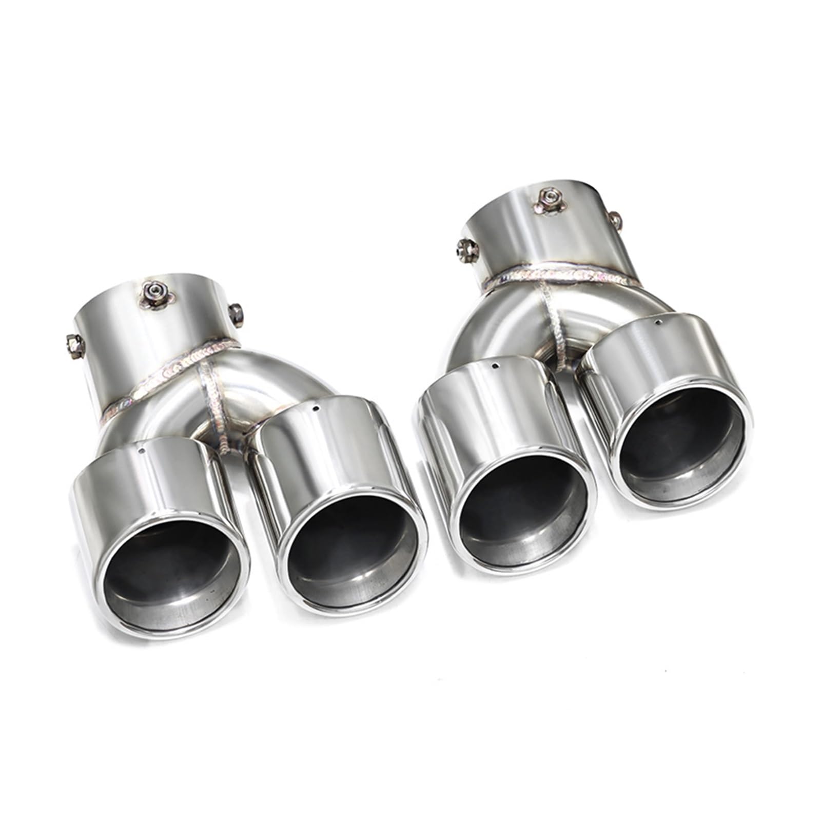 Auspuffspitze Für G20 G21 M340i G22 M240i G42 M440i Auspuff Edelstahl Schalldämpfer Spitze Düse Quad Auto Auspuff Endrohr Auspuffrohr Spitzen(Silber) von Axexnejv