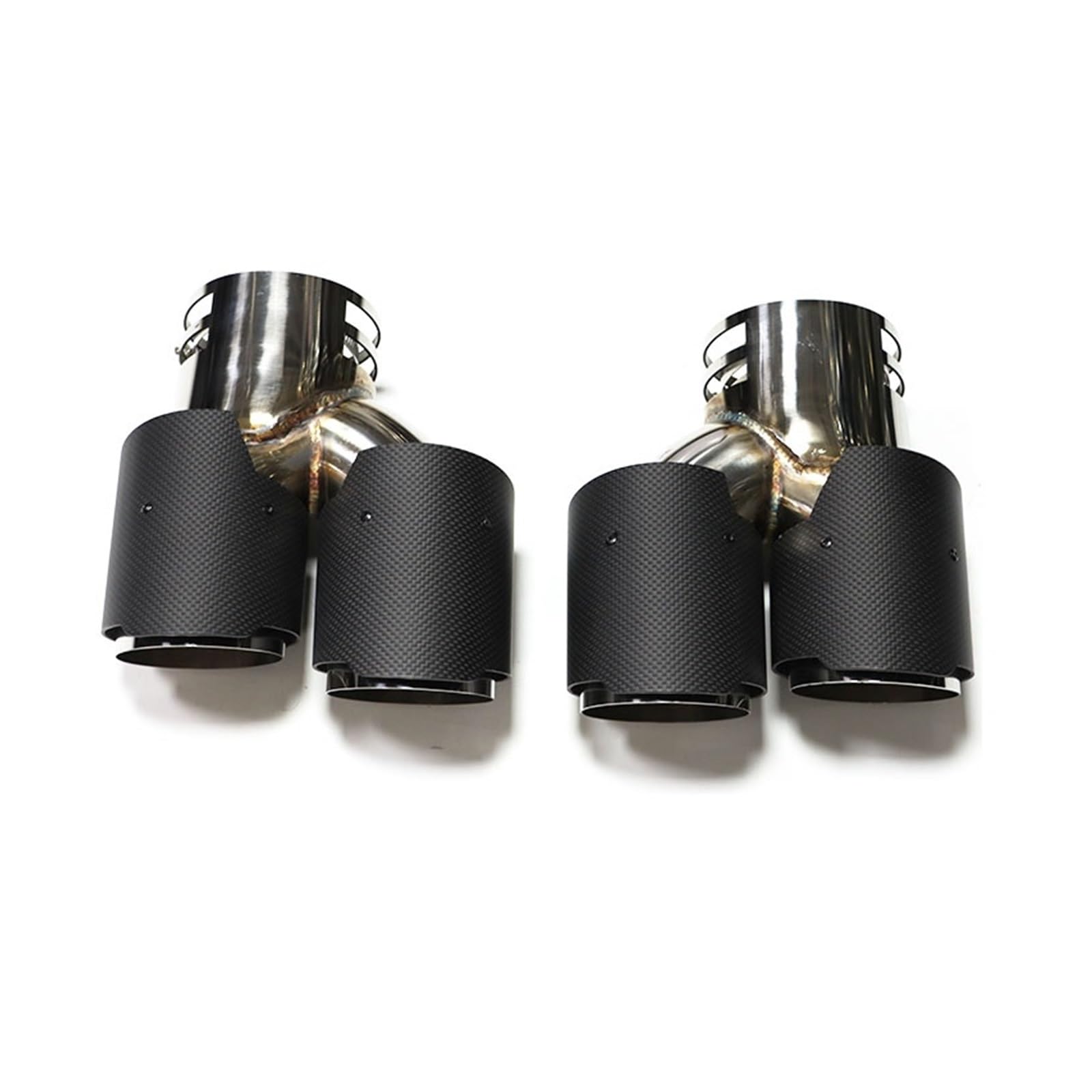 Auspuffspitze Für G22 G23 G26 M440i 2021 2022+ Dual M Auspuffrohr Schalldämpfer Spitze Auspuffanlage Düse Endrohr Auspuffrohr Spitzen(Carbon Fiber L) von Axexnejv