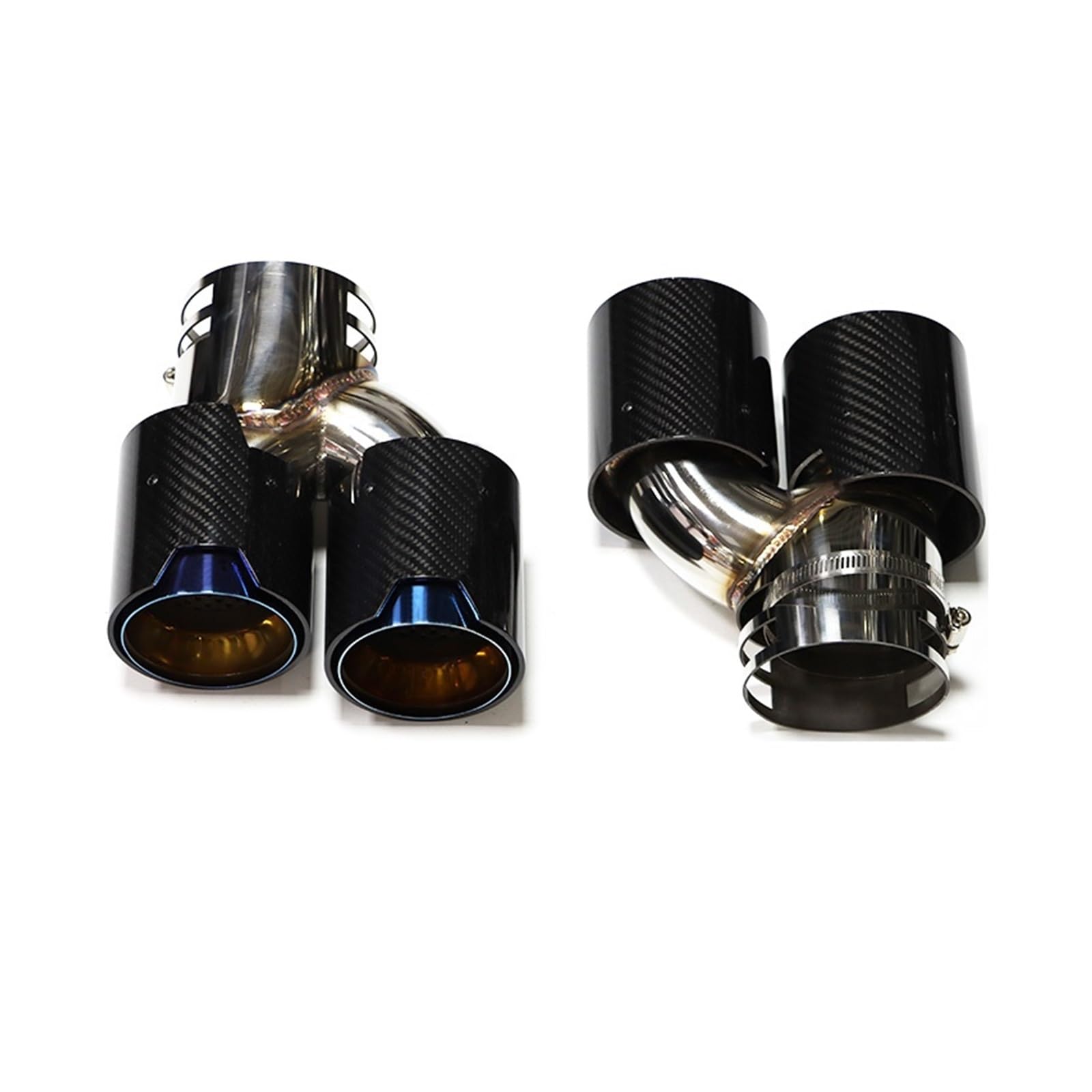 Auspuffspitze Für G22 G23 G26 M440i 2021 2022+ Dual M Auspuffrohr Schalldämpfer Spitze Auspuffanlage Düse Endrohr Auspuffrohr Spitzen(Carbon Fiber N) von Axexnejv