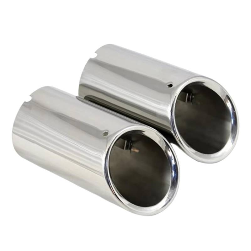 Auspuffspitze Für VW Für Passat 1.8T 2.0T 2011-2015 1 Paar 76mm Edelstahl Auto Auspuff Schalldämpfer Spitze Rohre Abdeckungen Auspuffrohr Spitzen(Silber) von Axexnejv