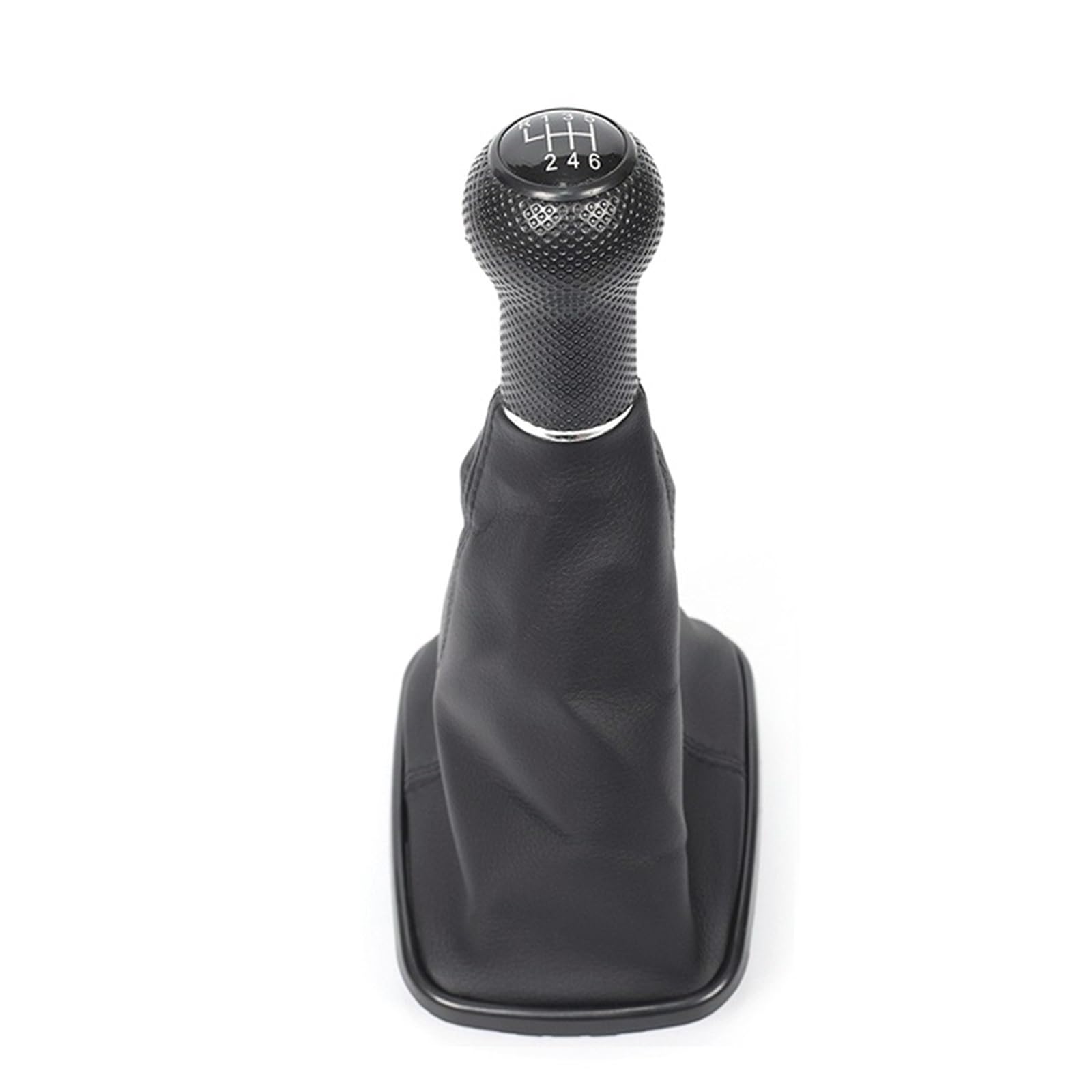Auto Schaltknauf Für 1998-2004 Für Golf 4 IV MK4 Für GTI R32 Für Bora Für Jetta MT 5 6-Gang-Schaltknauf Schalthebelmanschette PU-Leder Schaltknauf Automatik(Black 6-Speed) von Axexnejv