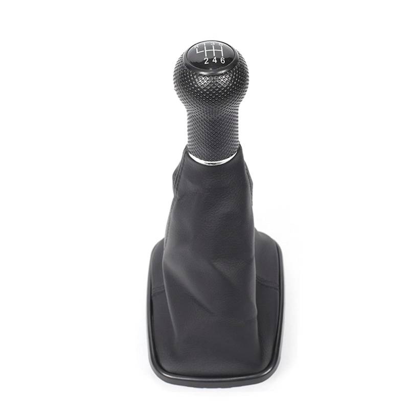 Auto Schaltknauf Für 1998-2004 Für Golf 4 IV MK4 Für GTI R32 Für Bora Für Jetta MT 5 6-Gang-Schaltknauf Schalthebelmanschette PU-Leder Schaltknauf Automatik(Black 6-Speed) von Axexnejv