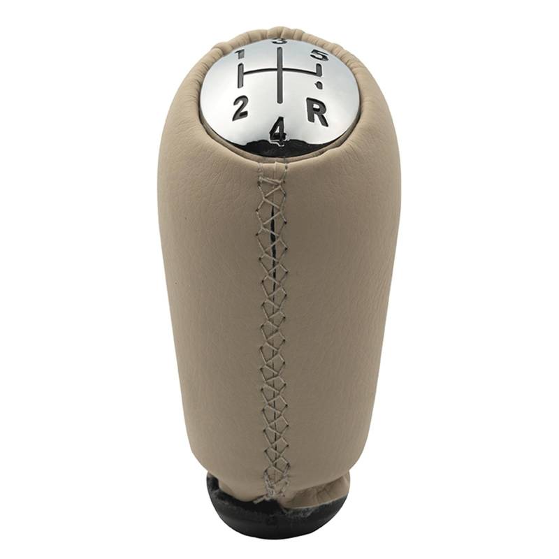 Auto Schaltknauf Für Clio 2 II Für Megane 2 II Für Kangoo Auto Schaltknauf Stick Kopf Hebel Griff Staubdichte Abdeckung Fall Schaltknauf Automatik(Chrome Cap Beige) von Axexnejv