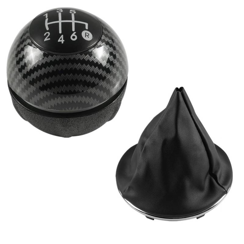 Auto Schaltknauf Für FIAT 500 500C 2007 2008 2009 2010 2011 2012 2013 2014 2015 2016 2017 2018 Auto Schaltknauf Kopf Gamasche Boot Abdeckung Fall Schaltknauf Automatik(2piece Carbon 6speed) von Axexnejv