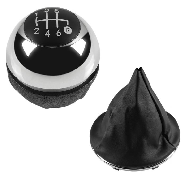 Auto Schaltknauf Für FIAT 500 500C 2007 2008 2009 2010 2011 2012 2013 2014 2015 2016 2017 2018 Auto Schaltknauf Kopf Gamasche Boot Abdeckung Fall Schaltknauf Automatik(2piece Chrome 6speed) von Axexnejv