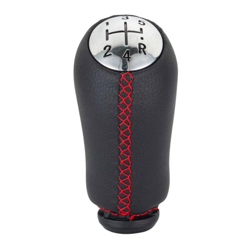 Auto Schaltknauf Für Manuelles Schalten Handball Leder Schalthebelkopf 5-Gang-Schaltung Rote Linie Schwarze Linie Weiße Linie Schaltknauf Automatik(Red) von Axexnejv