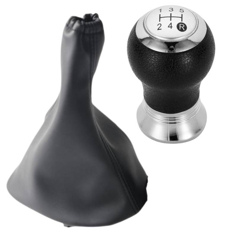 Auto Schaltknauf Für Toyota Für Yaris II 2 MK2 2005-2011 Auto Schaltknauf Griff Schalthebel Stick Stift Gaitor Boot Abdeckung Schaltknauf Automatik(5 Speed Silver 2piece) von Axexnejv