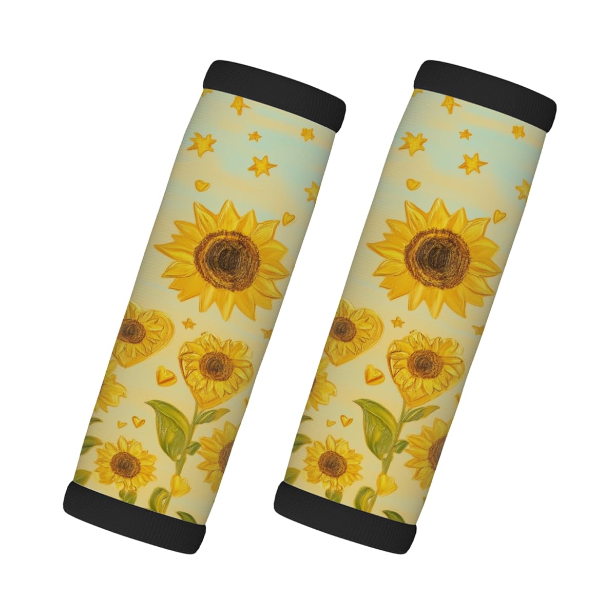 Neopren-Gepäckgriff-Umwicklung, Mond, Stern, Sonnenblume, Koffergriff-Handschuhe, Gepäckmarkierer zur einfachen Identifizierung, 2 Stück Neopren-Gepäckgriff-Umwicklung, Mond, Stern, Sonnenblume, Koffergriff-Handschuhe, Gepäckmarkierer zur einfachen Identifizierung, 2 Stück von Axurera