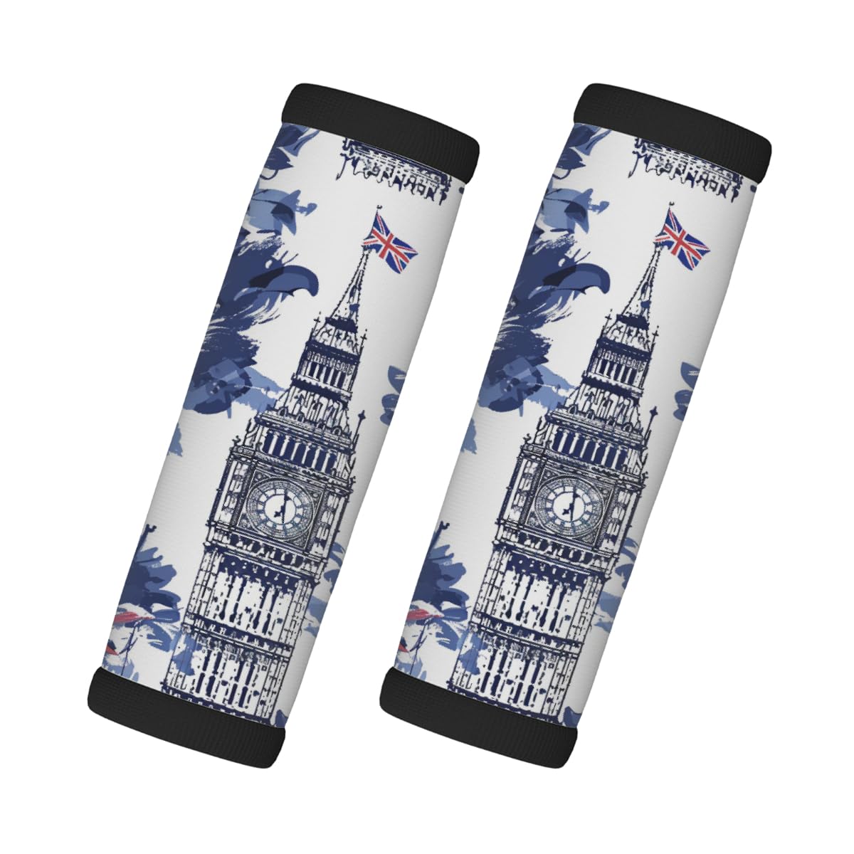 Neopren-Gepäckgriffbandage, UK-Flagge, Uhrturm, Koffergriff-Handschuhe, Gepäckmarkierer zur einfachen Identifizierung, 2 Stück Neopren-Gepäckgriffbandage, UK-Flagge, Uhrturm, Koffergriff-Handschuhe, Gepäckmarkierer zur einfachen Identifizierung, 2 Stück von Axurera