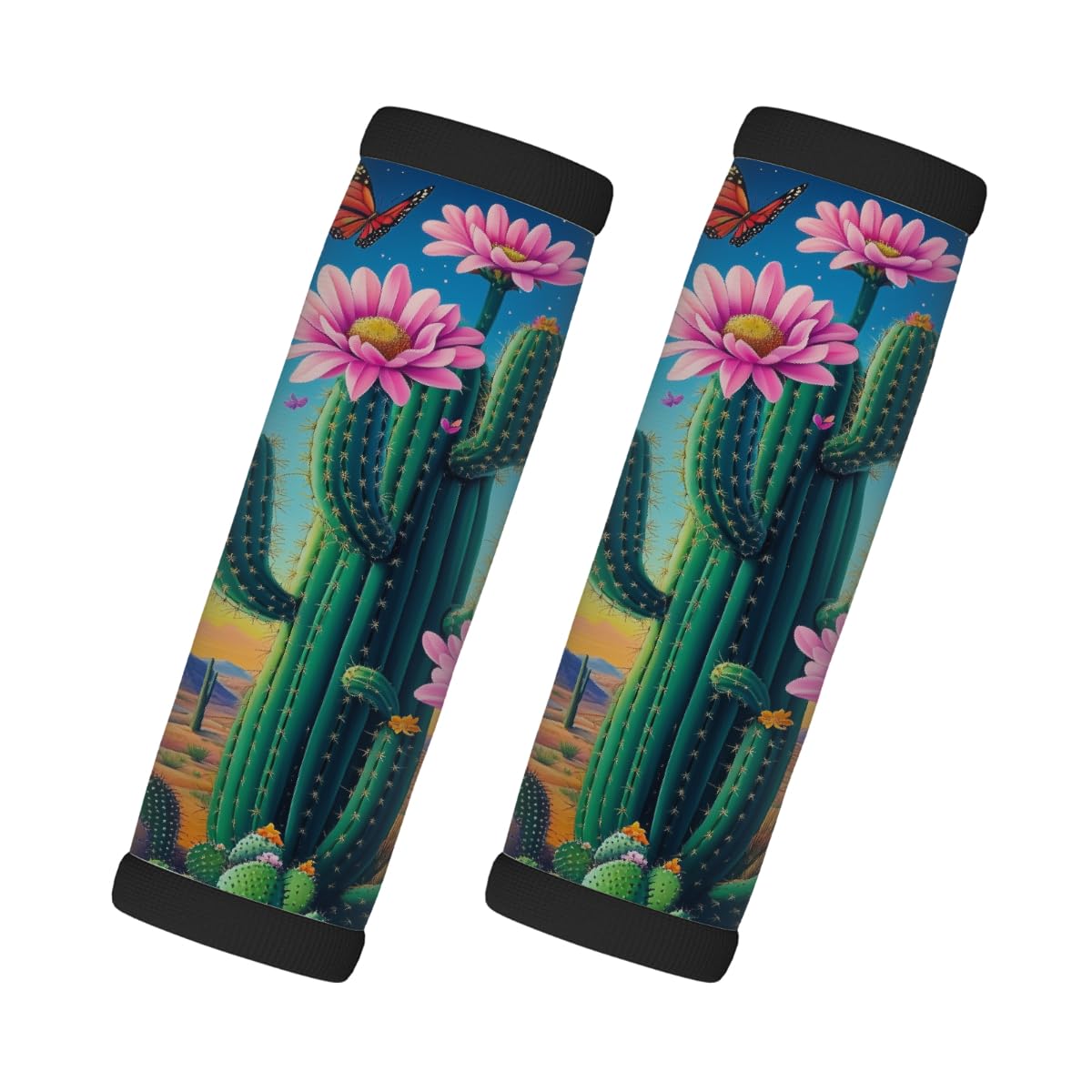 Neopren-Gepäckgriffwickel, Blume, Schmetterling, Kaktus, Koffergriff, Handschuhe, Gepäckmarkierer zur einfachen Identifizierung, 2 Stück Neopren-Gepäckgriffwickel, Blume, Schmetterling, Kaktus, Koffergriff, Handschuhe, Gepäckmarkierer zur einfachen Identifizierung, 2 Stück von Axurera
