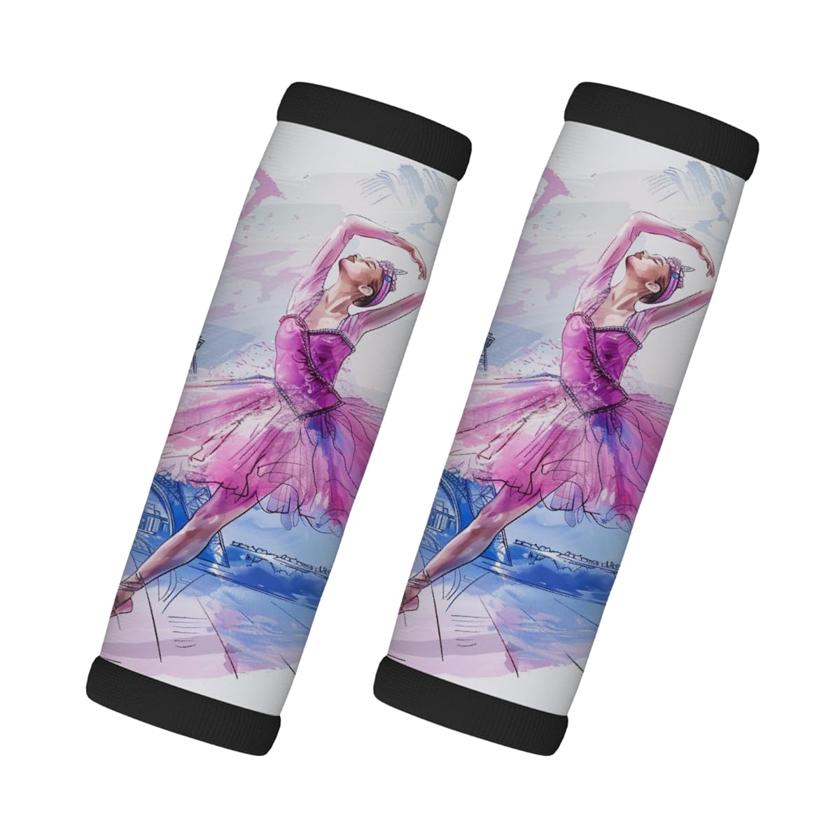 Neopren-Gepäckgriffwickel, Eiffeltänzerin, Koffergriff-Handschuhe, Gepäckmarkierer zur einfachen Identifizierung, 2 Stück Neopren-Gepäckgriffwickel, Eiffeltänzerin, Koffergriff-Handschuhe, Gepäckmarkierer zur einfachen Identifizierung, 2 Stück von Axurera