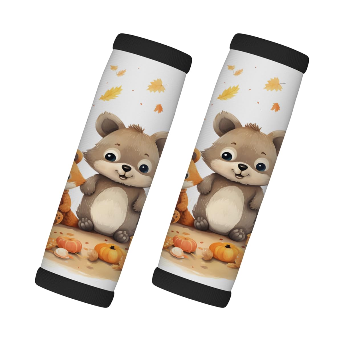 Neopren-Gepäckgriffwickel, Thanksgiving-Bär-Kürbis-Ahornblatt-Koffergriff-Handschuhe, Gepäckmarkierer zur einfachen Identifizierung, 2 Stück Neopren-Gepäckgriffwickel, Thanksgiving-Bär-Kürbis-Ahornblatt-Koffergriff-Handschuhe, Gepäckmarkierer zur einfachen Identifizierung, 2 Stück von Axurera