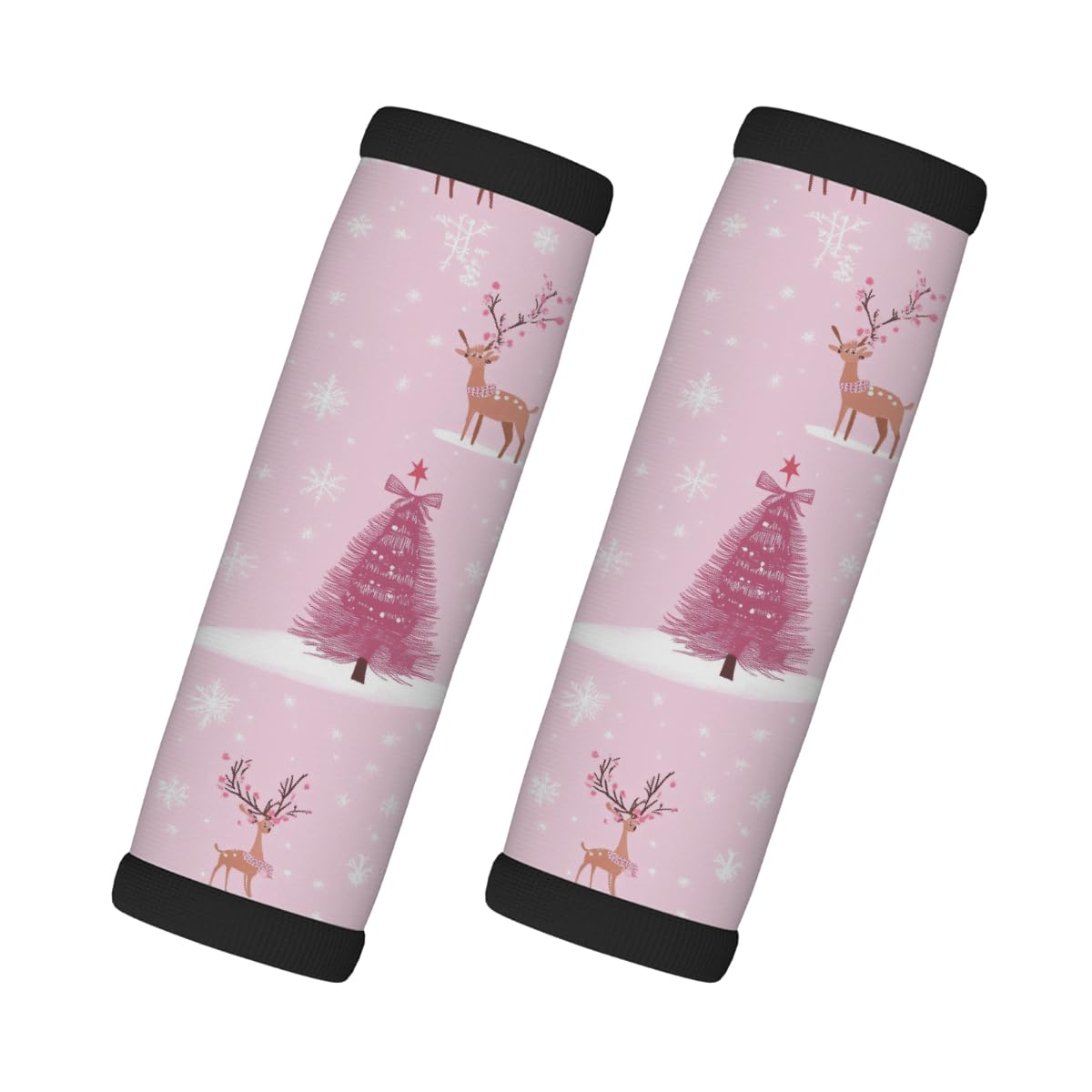 Neopren-Gepäckgriffwickel, Weihnachts-Hirsch, rosa, Weihnachtsbaum, Koffergriff-Handschuhe, Gepäckmarkierer zur einfachen Identifizierung, 2 Stück Neopren-Gepäckgriffwickel, Weihnachts-Hirsch, rosa, Weihnachtsbaum, Koffergriff-Handschuhe, Gepäckmarkierer zur einfachen Identifizierung, 2 Stück von Axurera