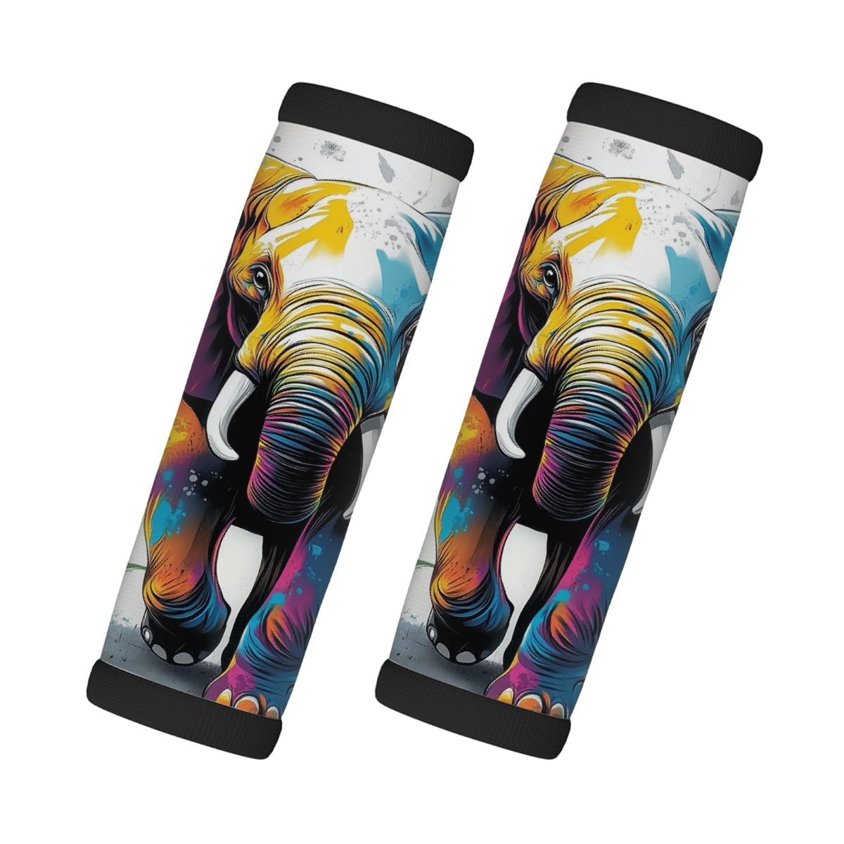 Neopren-Gepäckgriffwickel, bunte Elefanten-Koffergriff-Handschuhe, Gepäckmarkierer zur einfachen Identifizierung, 2 Stück Neopren-Gepäckgriffwickel, bunte Elefanten-Koffergriff-Handschuhe, Gepäckmarkierer zur einfachen Identifizierung, 2 Stück von Axurera