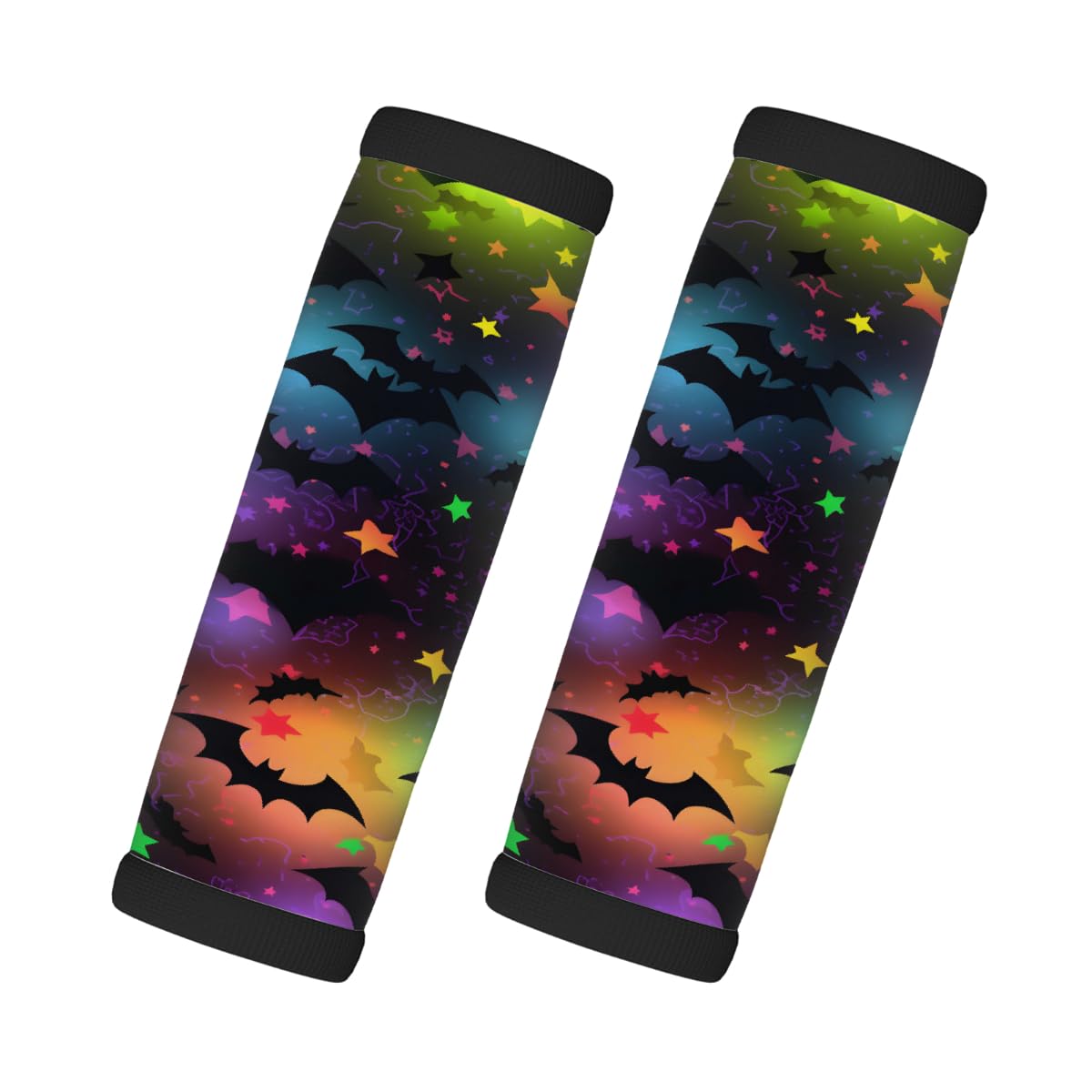 Neopren-Gepäckgriffwickel, bunte Stern-Fledermaus-Koffergriff-Handschuhe, Gepäckmarkierer zur einfachen Identifizierung, 2 Stück Neopren-Gepäckgriffwickel, bunte Stern-Fledermaus-Koffergriff-Handschuhe, Gepäckmarkierer zur einfachen Identifizierung, 2 Stück von Axurera