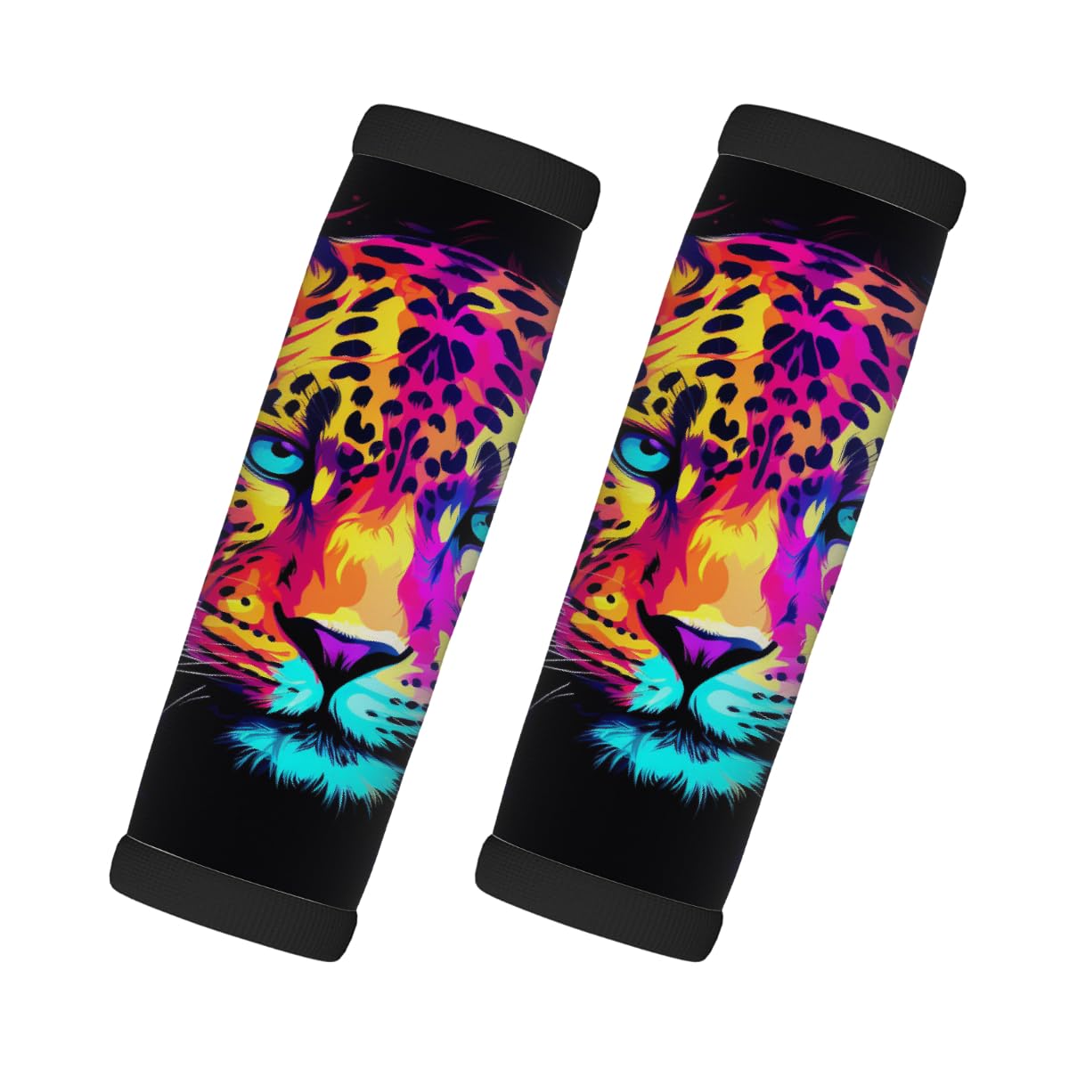 Neopren-Gepäckgriffwickel, bunte Tiger, Koffergriff-Handschuhe, Gepäckmarkierer zur einfachen Identifizierung, 2 Stück Neopren-Gepäckgriffwickel, bunte Tiger, Koffergriff-Handschuhe, Gepäckmarkierer zur einfachen Identifizierung, 2 Stück von Axurera