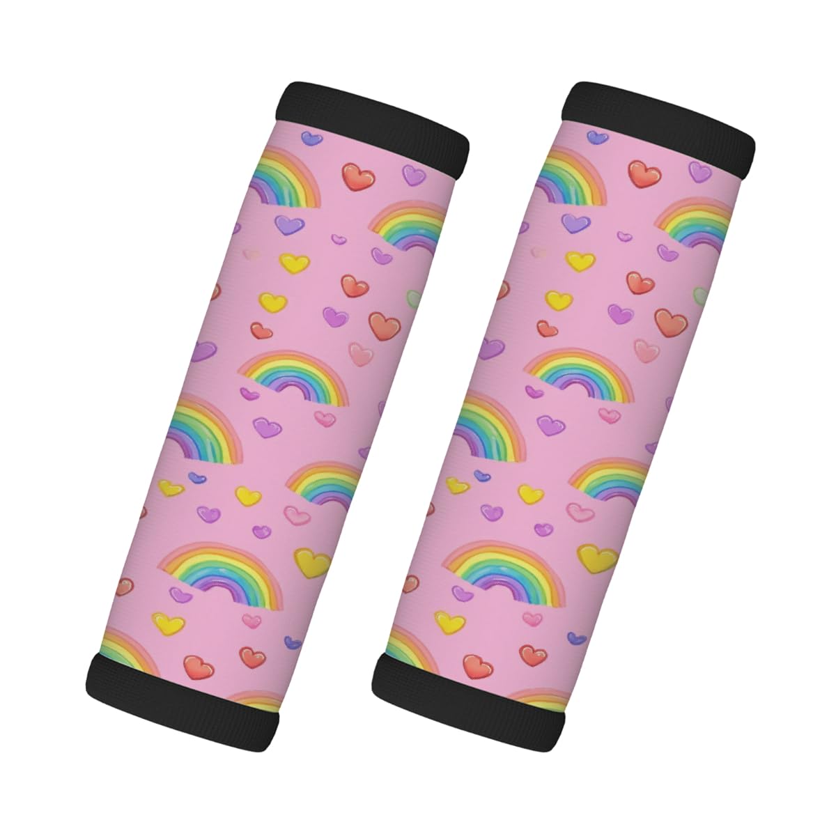 Neopren-Gepäckgriffwickel, buntes Herz, Regenbogen-Koffergriff-Handschuhe, Gepäckmarker zur einfachen Identifizierung, 2 Stück Neopren-Gepäckgriffwickel, buntes Herz, Regenbogen-Koffergriff-Handschuhe, Gepäckmarker zur einfachen Identifizierung, 2 Stück von Axurera