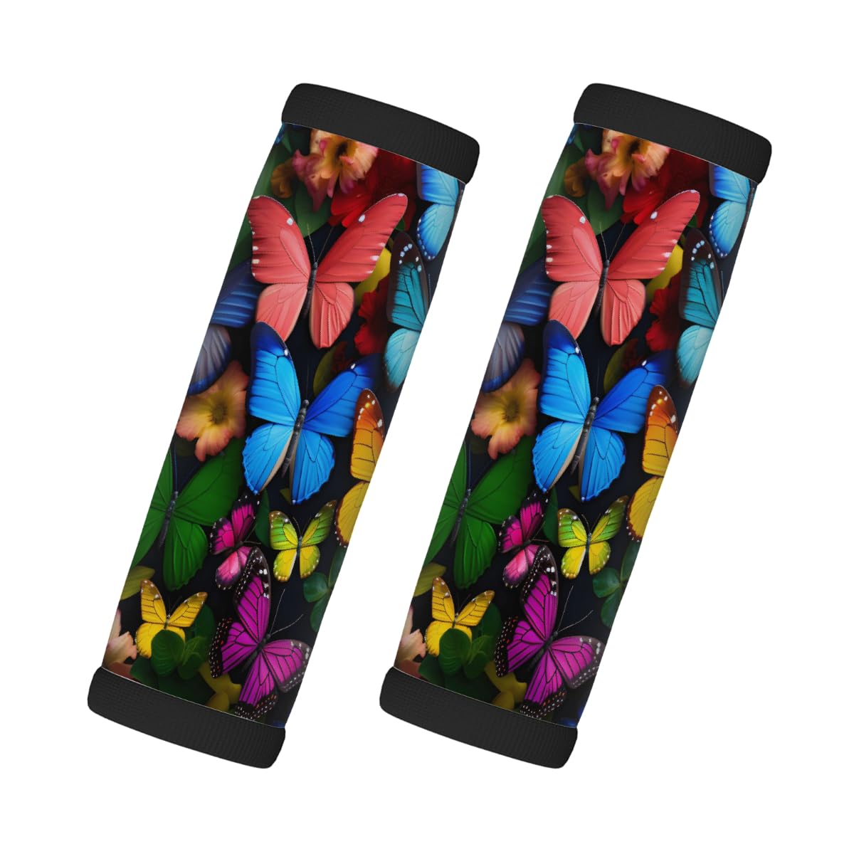 Neopren-Gepäckgriffwickel, ein Bündel bunter Schmetterlinge, Koffergriff-Handschuhe, Gepäckmarkierer zur einfachen Identifizierung, 2 Stück Neopren-Gepäckgriffwickel, ein Bündel bunter Schmetterlinge, Koffergriff-Handschuhe, Gepäckmarkierer zur einfachen Identifizierung, 2 Stück von Axurera