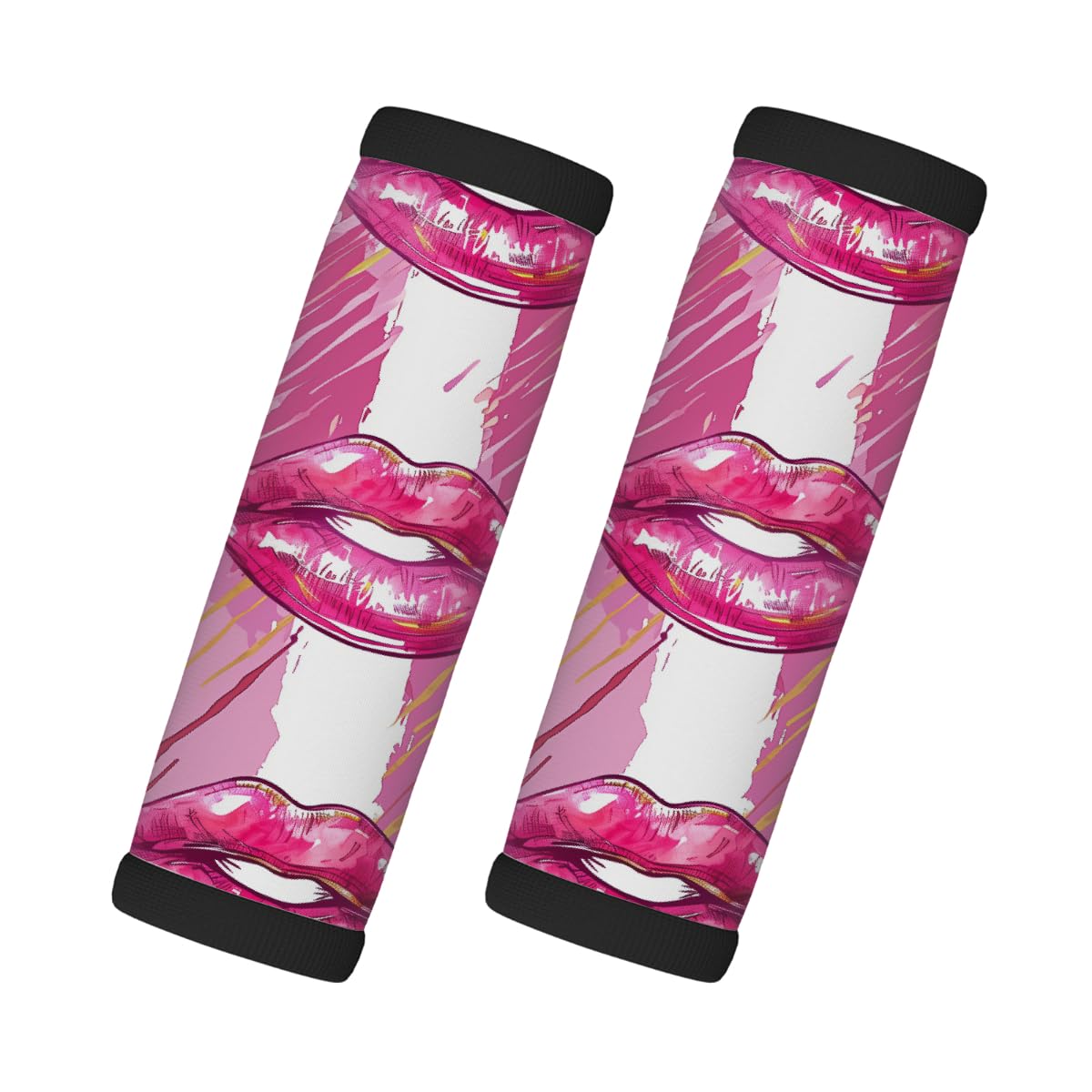 Neopren-Gepäckgriffwickel, rosa Lippe, Koffergriff-Handschuhe, Gepäckmarkierer zur einfachen Identifizierung, 2 Stück Neopren-Gepäckgriffwickel, rosa Lippe, Koffergriff-Handschuhe, Gepäckmarkierer zur einfachen Identifizierung, 2 Stück von Axurera