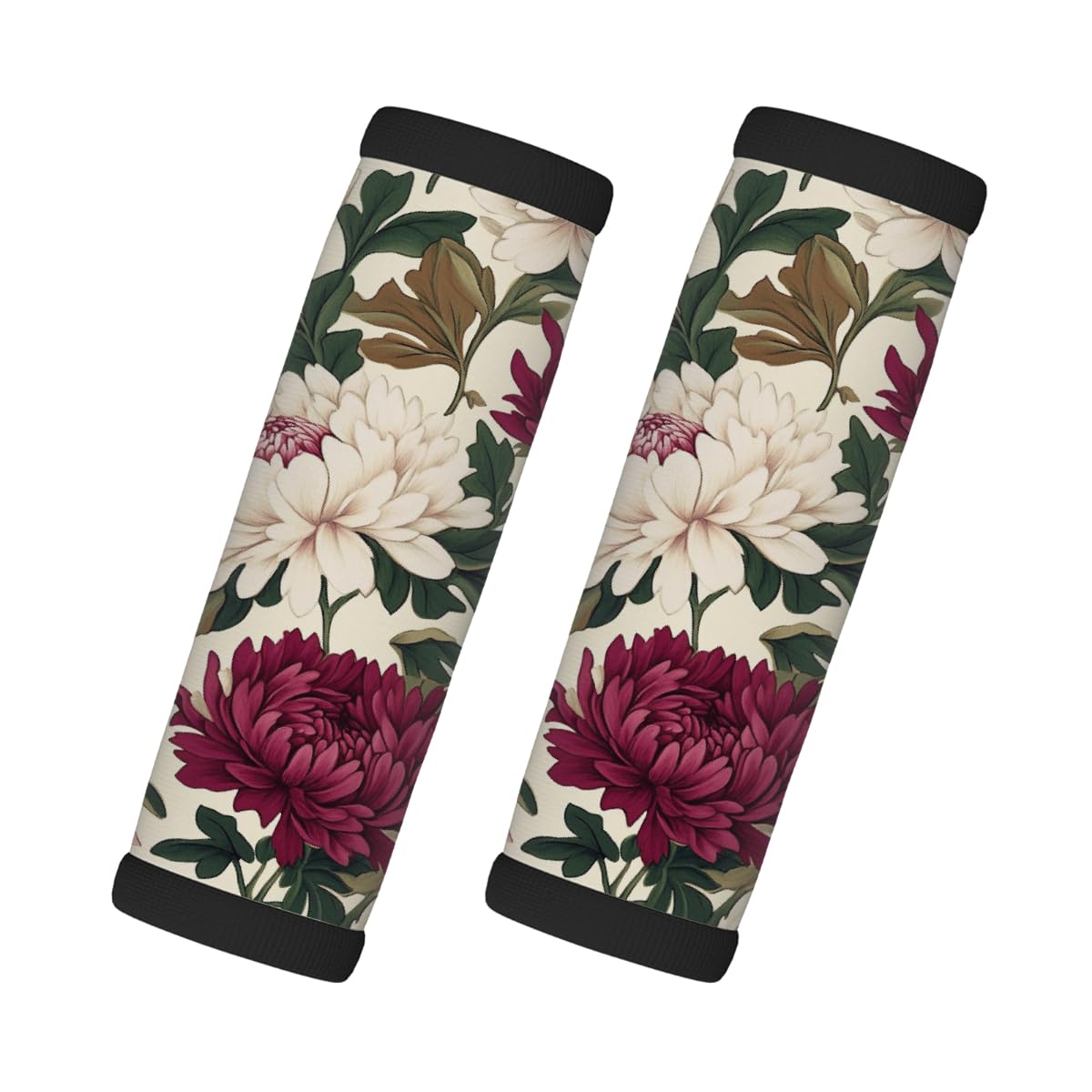 Neopren-Gepäckgriffwickel, rote und weiße Blumen-Koffergriff-Handschuhe, Gepäckmarkierer zur einfachen Identifizierung, 2 Stück Neopren-Gepäckgriffwickel, rote und weiße Blumen-Koffergriff-Handschuhe, Gepäckmarkierer zur einfachen Identifizierung, 2 Stück von Axurera