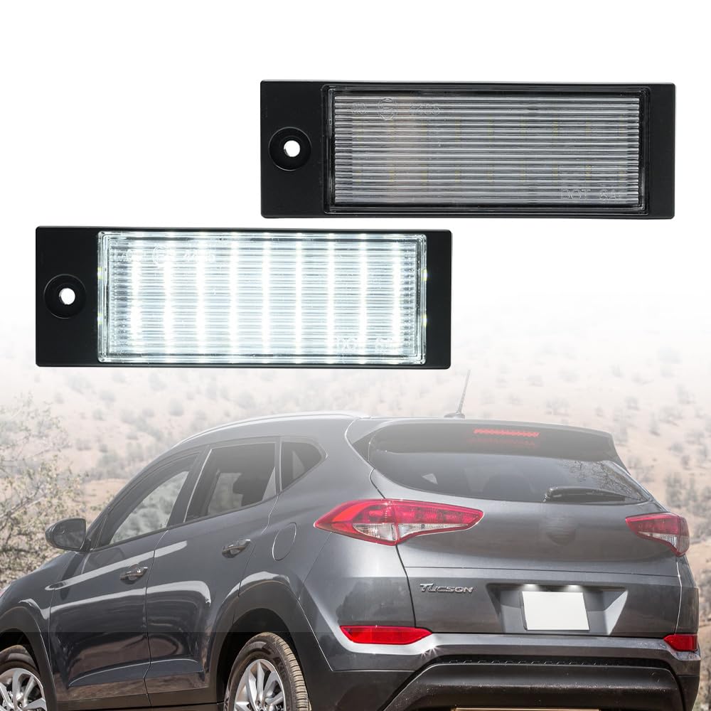 Ayikeiy 2 x Kennzeichenbeleuchtung OE-Fit 3 W Vollweiße LED-Kennzeichenbeleuchtung, kompatibel mit Hyundai Tucson IX35 2015 - 2018 von Ayikeiy