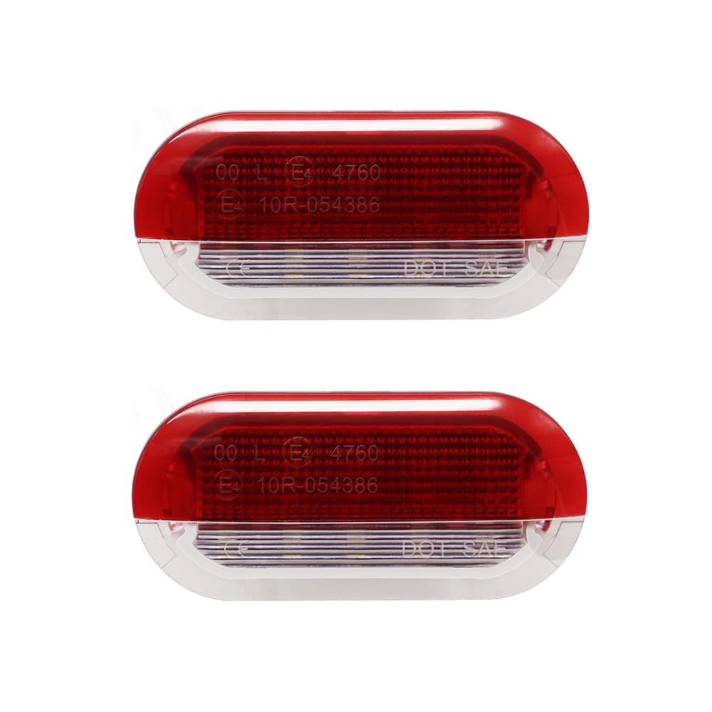 2 x Weiß/Rote LED-Türleuchten unter Warnleuchten Willkommenslicht kompatibel mit VW Golf MK3 MK4 Jetta Beetle T'ouran Polo Vento mit Skoda Seat von Ayikeiy