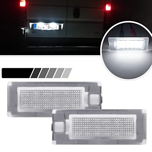 2 x weiße LED Kennzeichenbeleuchtung Canbus LED Nummernschildbeleuchtung kompatibel mit Fiat Ducato Peugeot Boxer Citroen Jumper 2006–2019 von LZBBD