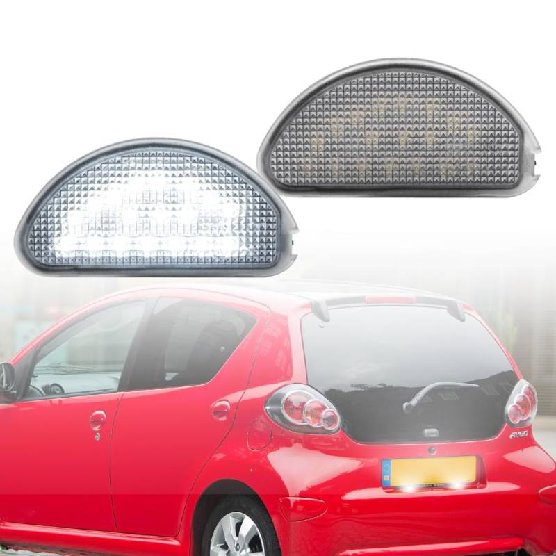 2X LED Kennzeichenbeleuchtung Kennzeichenleuchte Weiß LED nummernschildbeleuchtung Kompatibel mit Toyota Aygo 2005-2014 81270-0H010 von Lupsty