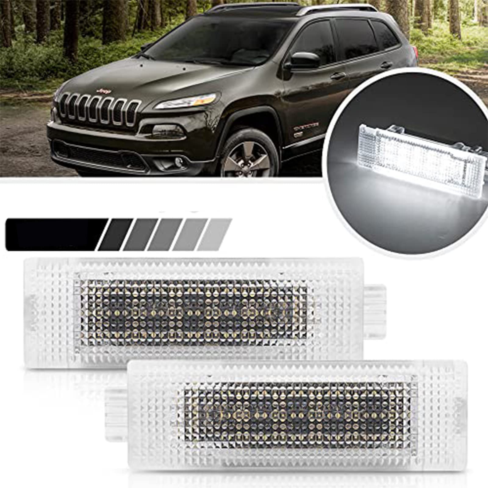 Ayikeiy 2X LED Auto Innenbeleuchtung Kofferraumbeleuchtung Handschuhfachbeleuchtung Innenbeleuchtung Weiß Kompatibel mit Jeep Renegade Cherokee KL von Ayikeiy