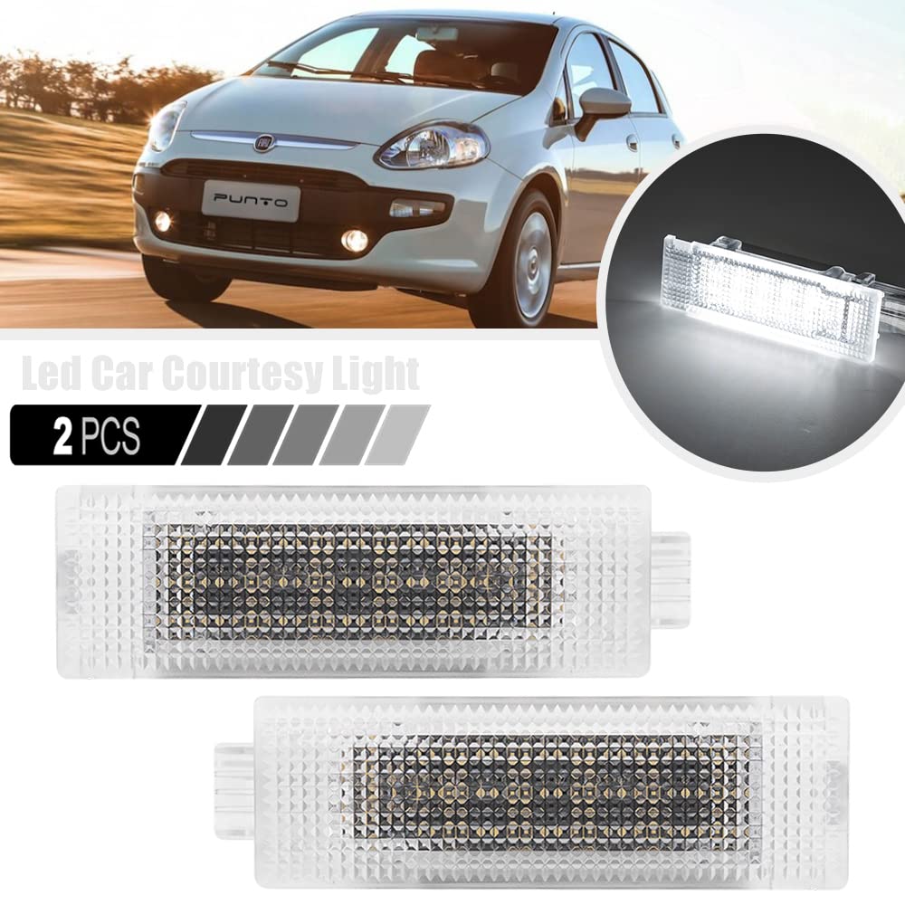 Ayikeiy 2X LED Autotür Innenbeleuchtung Türbeleuchtung Kofferraumbeleuchtung Handschuhfachbeleuchtung Kompatibel mit Fiat Doblo Punto Evo Idea 500 500X Croma Linea Stilo Panda Grande 500L Bravo von Ayikeiy