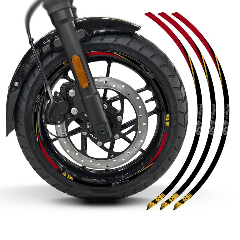 Az Graphishop Aufkleber-Set X2 Felgen, kompatibel mit Royal Enfield Guerrilla 450 Playa Black FM-CI-014 von Az Graphishop