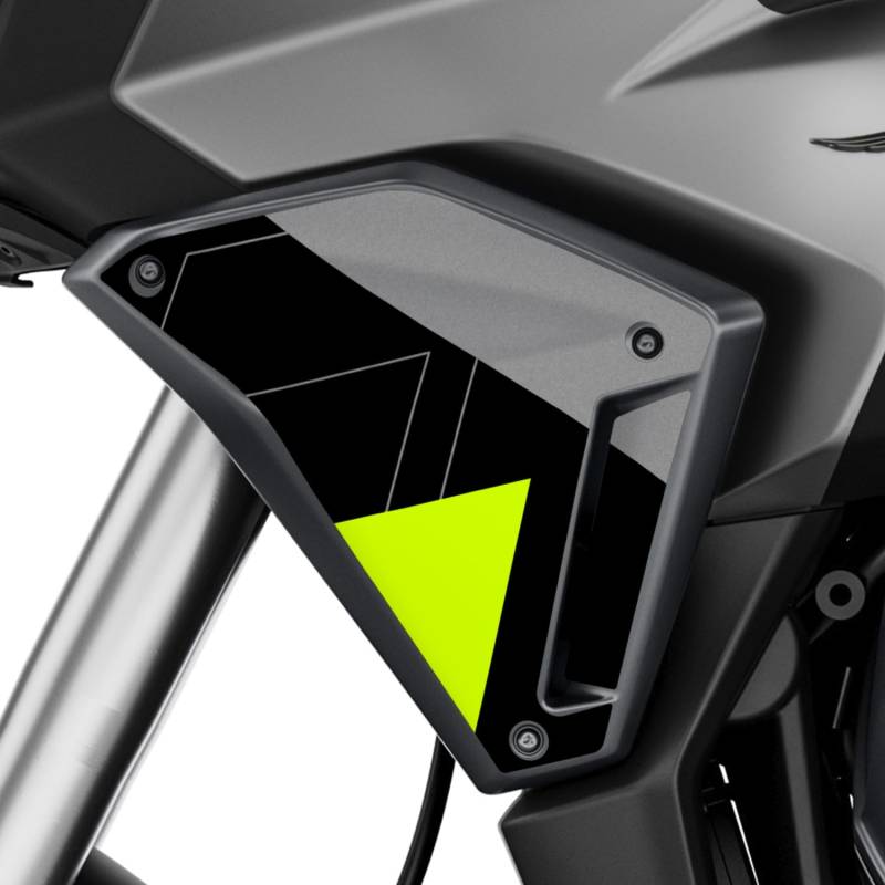 Az Graphishop Schutz Spoiler Kühlerabdeckung kompatibel mit Moto Guzzi Stelvio V100 2024-2025 ADG-STELVIO (Schwarz Vulcano) von Az Graphishop
