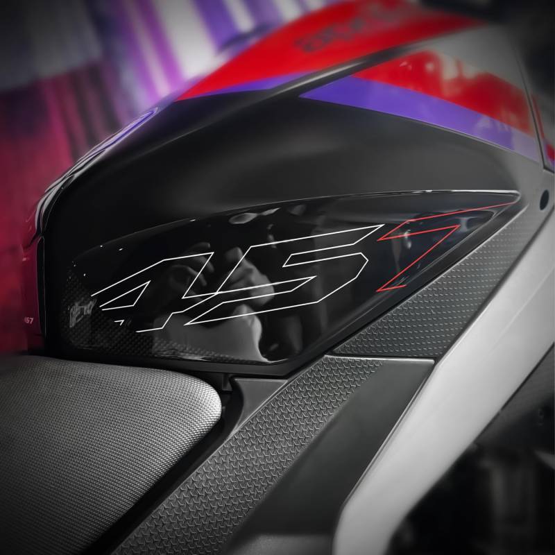 Az Graphishop Seitliche Tankpads aus 3D-Harz, kompatibel mit Aprilia RS 457 2024-2025 L-234 (Racing Stripes) von Az Graphishop