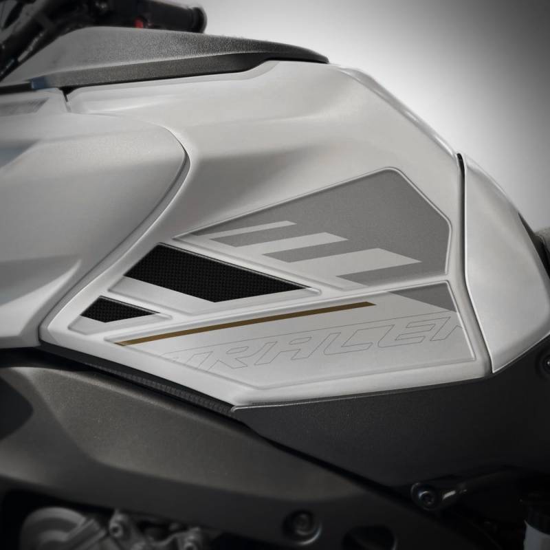 Az Graphishop Seitliche Tankpads aus Harz, 3D, kompatibel mit Yamaha Tracer 9 GT 2025 L-232 (Ceramic Ice) von Az Graphishop